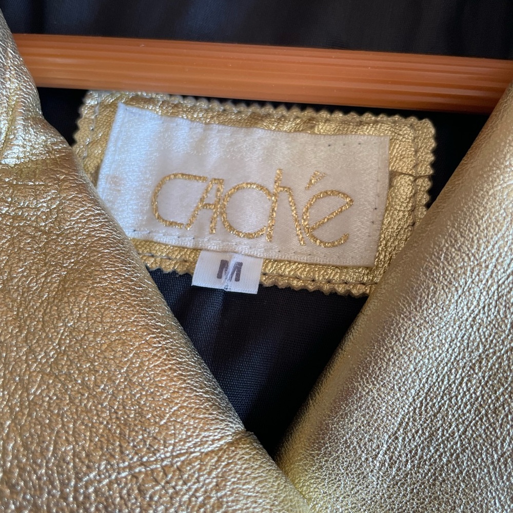 Cache Metallic Gold Leather Jacket - image 6